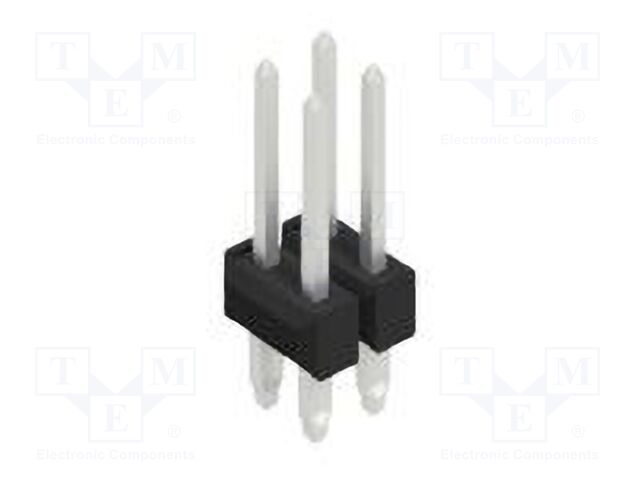 Connector: pin strips; pin header; male; PIN: 4; 2.54mm; THT; 2x2