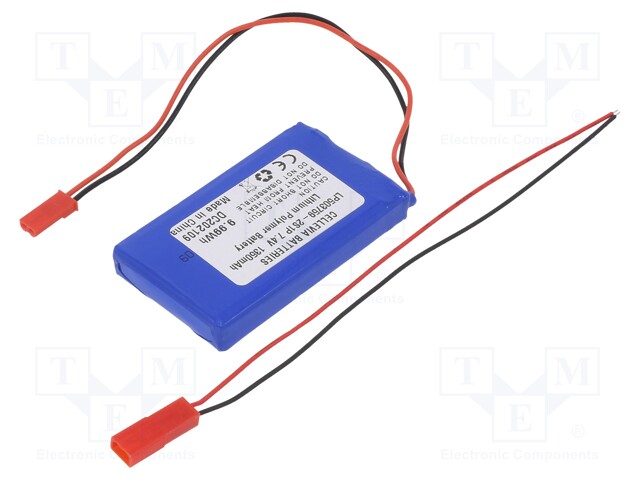 Re-battery: Li-Po; 7.4V; 1350mAh; cables,JST SYR-02T socket