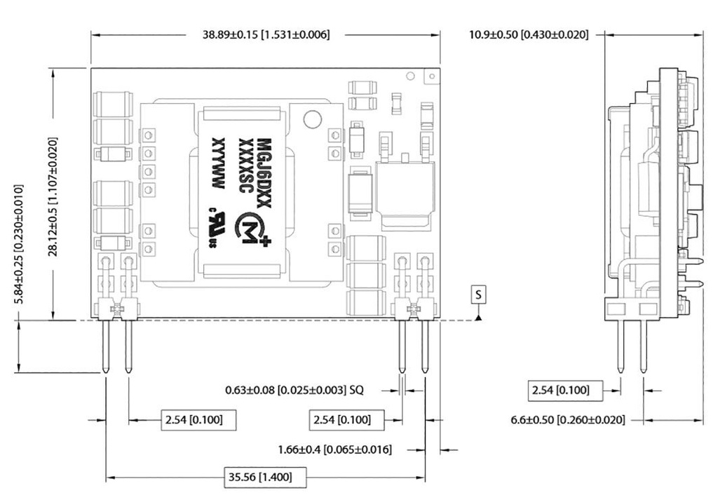 Converter: DC/DC; 6W; Uin: 18÷36V; Uout: 20VDC; Uout2: -5VDC; SIP