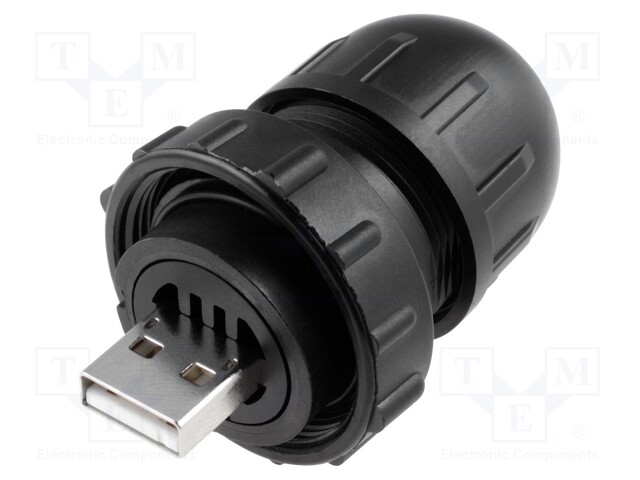 Plug; USB A; Data-Con-X; for cable; straight; USB 2.0; IP67,IP68