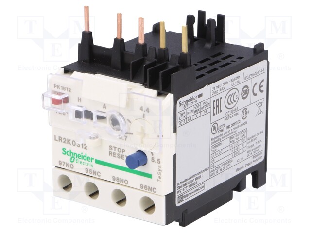 Thermal relay; Series: TeSys K; Auxiliary contacts: NO + NC