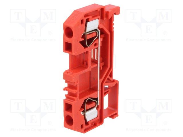 Splice terminal: rail; 0.08÷4mm2; ways: 1; terminals: 2; red; 800V