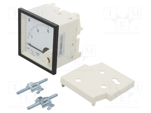 Meter; on panel; analogue; 0÷15A; True RMS; Class: 1,5; 40÷72Hz