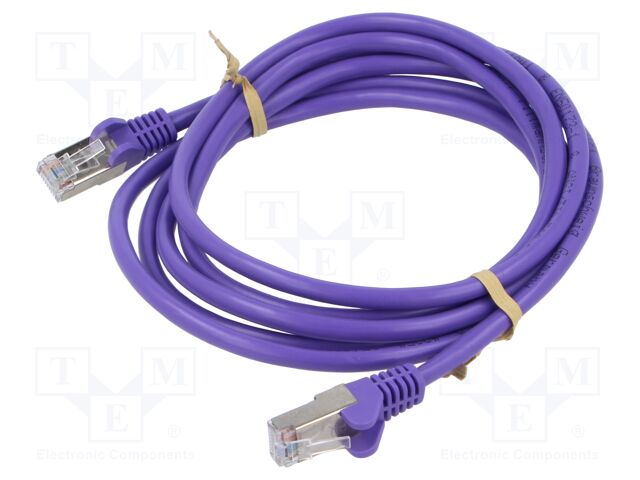Patch cord; SF/UTP; 5e; stranded; CCA; PVC; violet; 2m; 26AWG