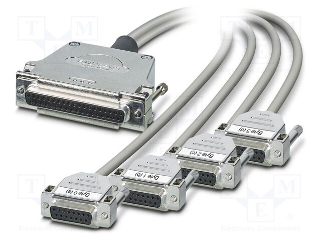 Cable; D-Sub 15pin socket x4,D-Sub 37pin socket; PVC; Len: 2m