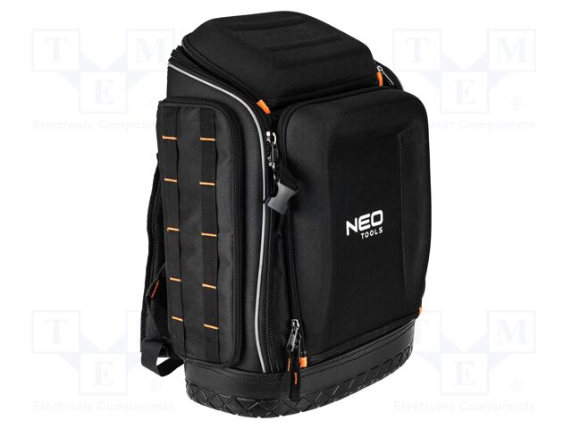 Backpack; tool case; black-orange; poliester 600D; 275x370x515mm