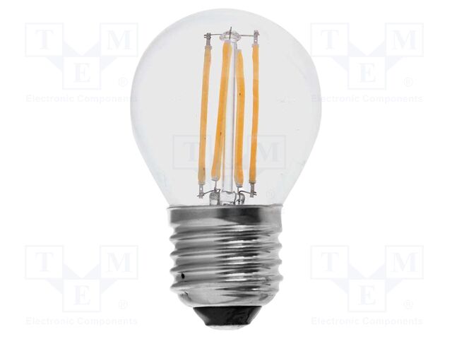 LED lamp; white warm; E27; 220÷240VAC; 600lm; P: 6W; 300°; 3000K
