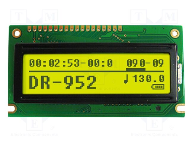 Display: LCD; 122x32; STN Positive; yellow-green; 84x44mm; LED