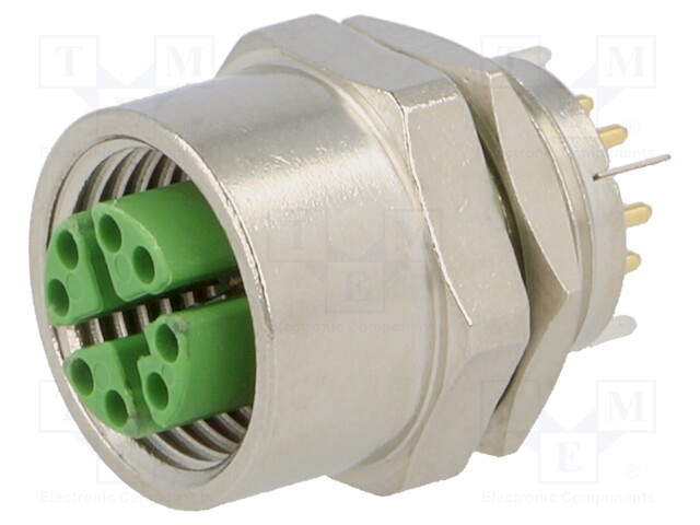 Socket; M12; PIN: 8; female; X code-ProfiNET; for panel mounting