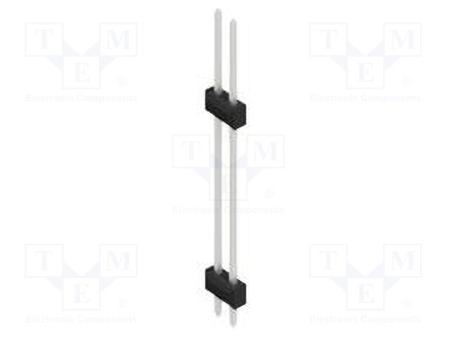 Connector: pin strips; pin header; male; PIN: 2; 2.54mm; THT; 2x1