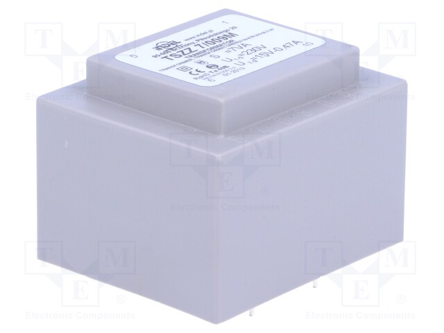 Transformer: encapsulated; 7VA; 230VAC; 15V; 0.46A; Mounting: PCB