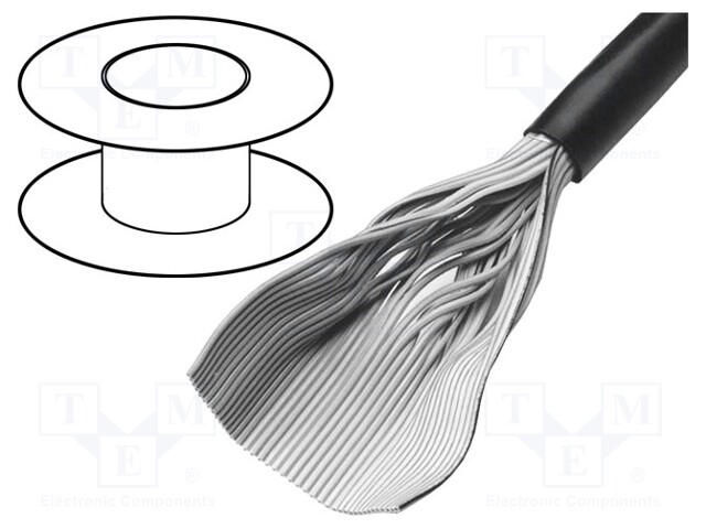 Wire: ribbon; round; 1.27mm; stranded; Cu; 30x28AWG; unshielded; PVC