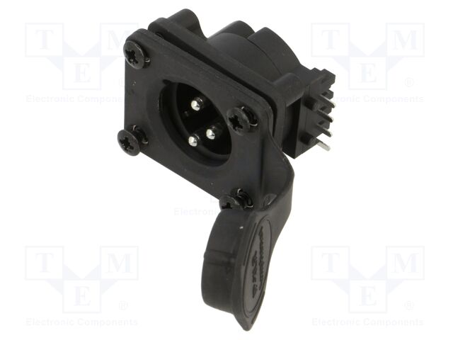 Connector: XLR; socket; male; AXS; 15A; 133V; PIN: 3; IP65; THT