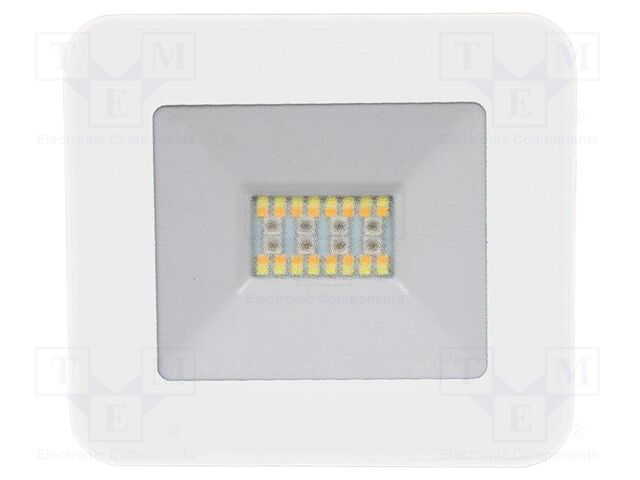Lamp: LED flood light; 20W; 230VAC; 100°; 2700K,6400K; 30000h; IP65