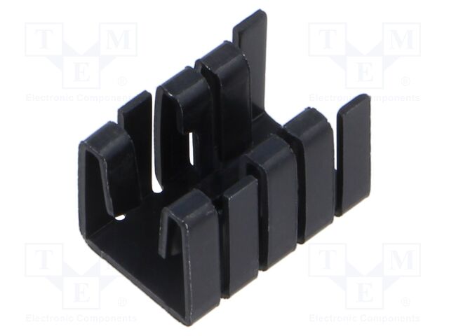 Heatsink: extruded; U; TO220; black; L: 19mm; W: 12.8mm; H: 12.7mm