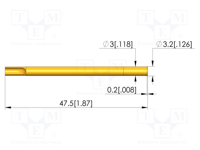 Test probe socket; gold-plated; Flange height: 0.2mm