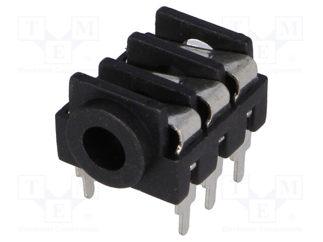 Socket; Jack 3,5mm; female; stereo; with on/off switch; THT