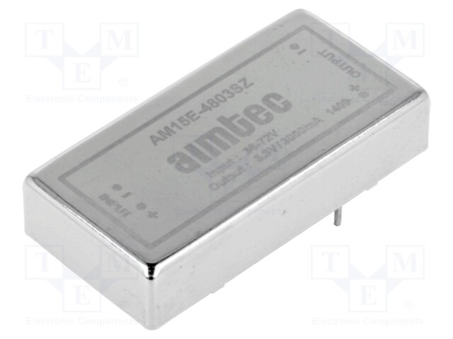 Converter: DC/DC; 15W; Uin: 36÷72V; 3.3VDC; Iout: 3A; 2"x1"; 30g