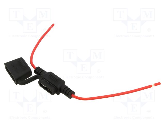 Fuse holder; 19mm; 20A; on cable; Leads: lead x2; UL94V-0; IP67; 32V