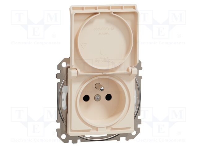E-type socket; 250VAC; IP44; plaster embedded,in mounting box