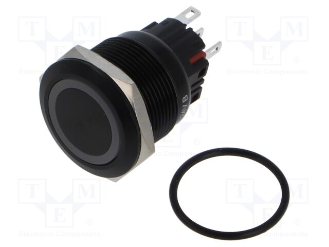 Switch: vandal resistant; Pos: 2; SPDT; 5A/250VAC; IP65; ON-ON; blue