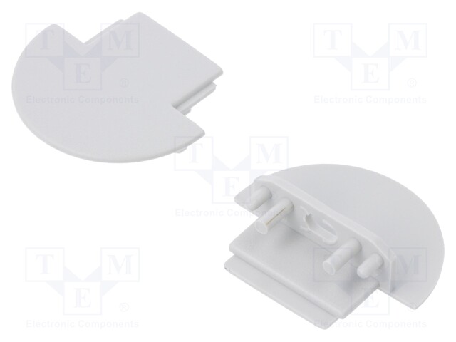 Cap for LED profiles; grey; ABS; Application: GROOVE10
