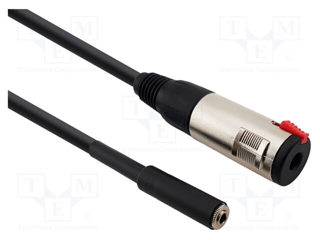 Cable; Jack 3.5mm socket,Jack 6,3mm socket; 20m; black; PVC