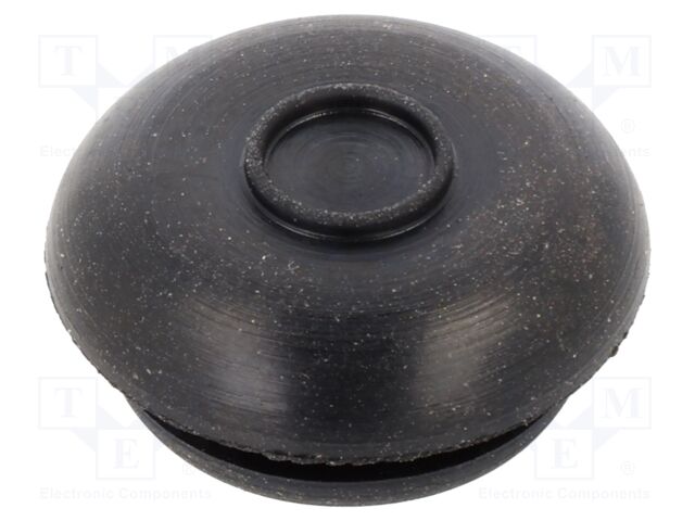 Grommet; with bulkhead; Ømount.hole: 9mm; Øhole: 2mm; EPDM; black