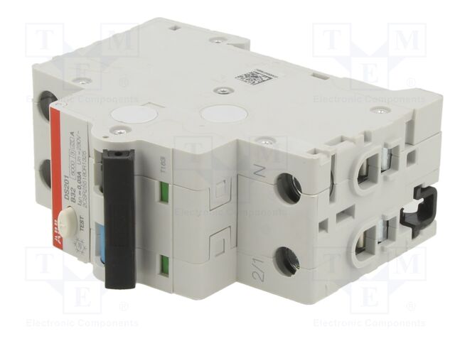 RCBO breaker; Inom: 32A; Ires: 30mA; Poles: 1+N; 230VAC; DIN; IP20