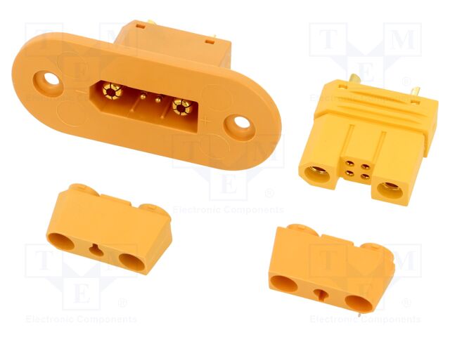 Plug/socket; DC supply; male + female; PIN: 6; soldered; 80A; 400V