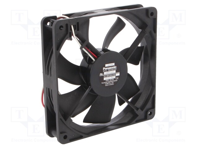 Fan: DC; axial; 12VDC; 120x120x25mm; 98m3/h; 26.5dBA; ball bearing