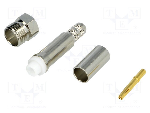 Plug; FME; female; straight; crimped; for cable; Insulation: teflon