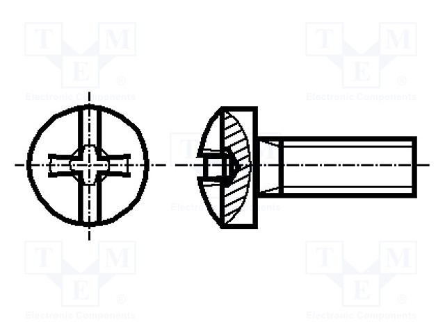 Screw; M6x10; Head: button; Phillips,slotted; steel; zinc