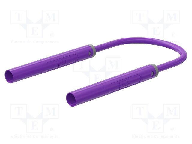 Test lead; 32A; insulated; Urated: 1kV; Len: 0.5m; violet