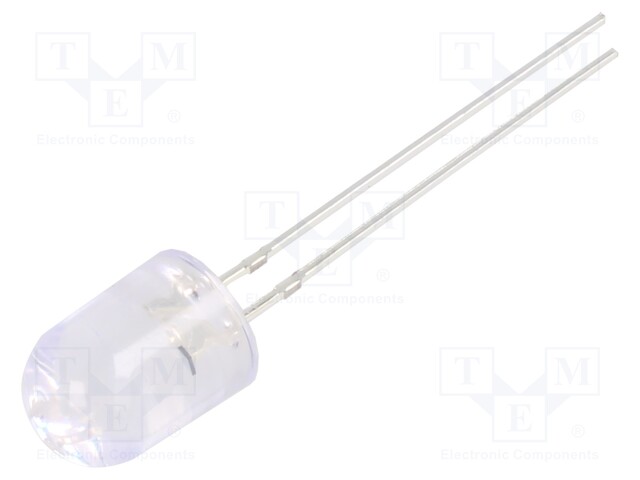 CRLED; 8mm; blue; 5800mcd; 30°; Front: convex; 20V; No.of term: 2