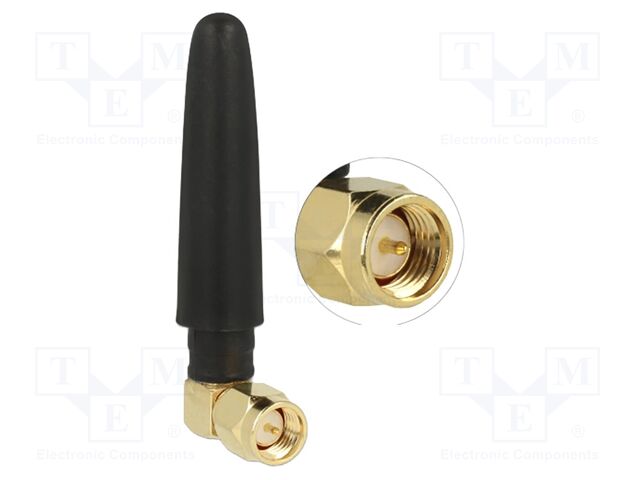 Antenna; inner,WiFi; black; SMA; screw-in; male; 2400÷2500MHz; 50Ω