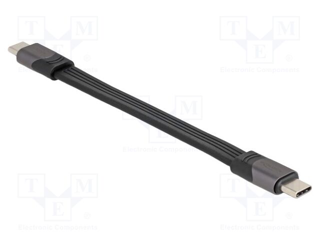 Cable; USB C plug,both sides; 0.15m; black; 40Gbps; 100W; 5A