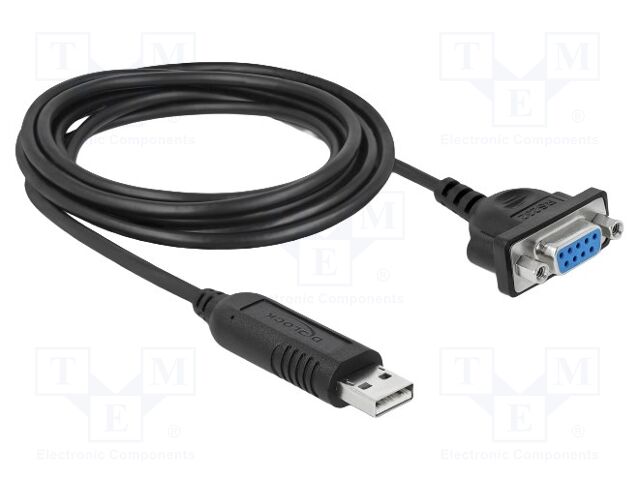 USB to RS232 converter; D-Sub 9pin socket,USB A plug; 1.8m