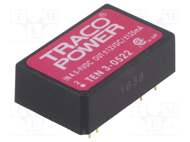 Converter: DC/DC; 3W; Uin: 4.5÷9V; Uout: 12VDC; Uout2: -12VDC; DIP24