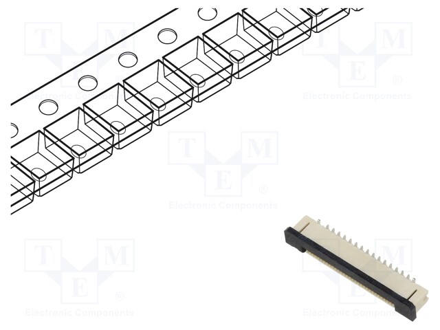 Connector: FFC (FPC); vertical; PIN: 30; ZIF; SMT; 30V; 0.5A; tinned