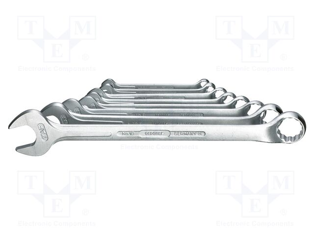 Wrench-set; combination spanner; Chrom-vanadium steel; 8pcs.