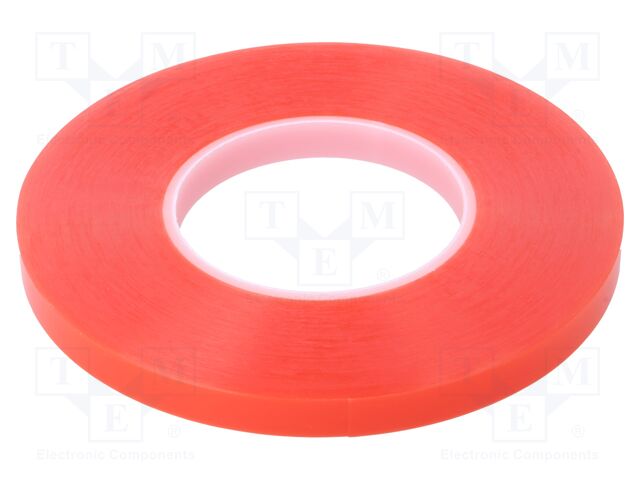Tape: fixing; W: 12mm; L: 50m; Thk: 0.22mm; modified acryl; red