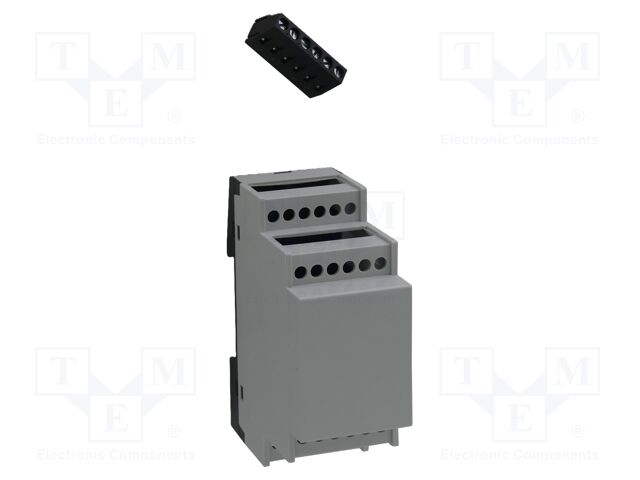 Enclosure: for DIN rail mounting; Y: 90mm; X: 35mm; Z: 60mm; grey