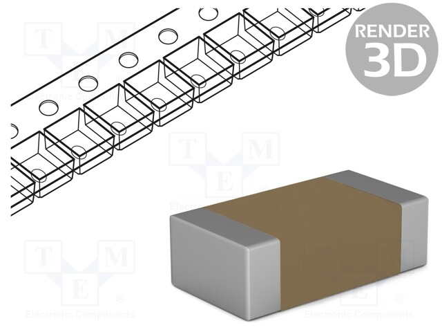 Capacitor: ceramic; MLCC; 1nF; 50V; X7R; ±10%; SMD; 0603
