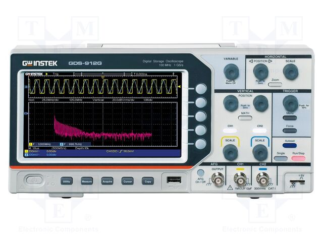 Oscilloscope: digital; Ch: 2; 100MHz; 1Gsps; 20Mpts; colour,LCD 7"
