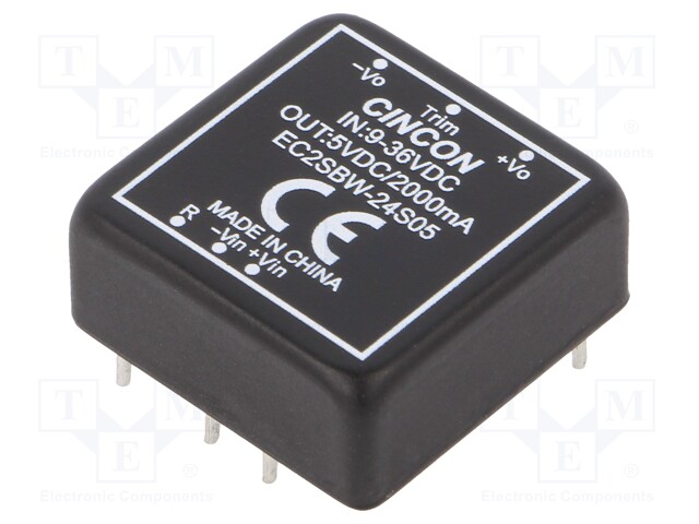 Converter: DC/DC; 10W; Uin: 9÷36V; 5VDC; Iout: 2000mA; 18g; 100kHz