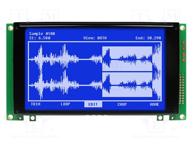 Display: LCD; 240x128; STN Negative; blue; 170x103mm; LED; 2x10