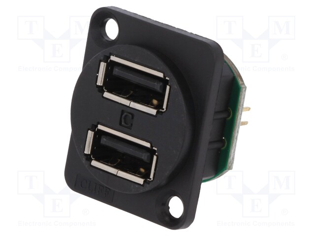Socket; USB A; for panel mounting,countersunk screw hole,screw