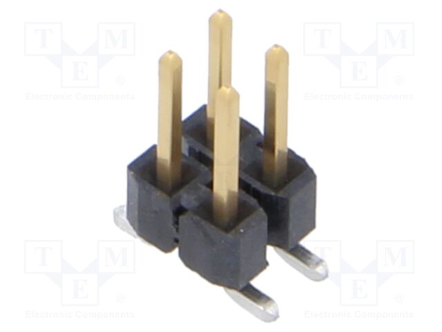 Connector: pin strips; male; PIN: 4; 2.54mm; gold-plated; SMT