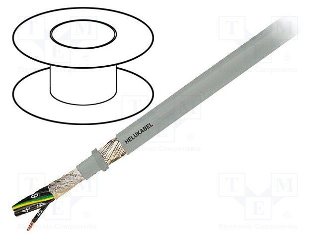 Wire: control cable; JZ-HF-CY; 18G0,5mm2; PVC; grey; stranded; Cu